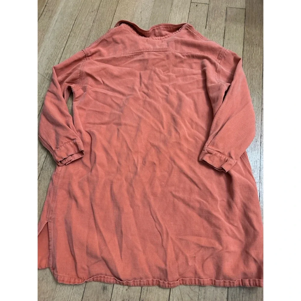 Zara Pullover Shirt Dress Girl's Size 11/12 Buttons Pockets Orange